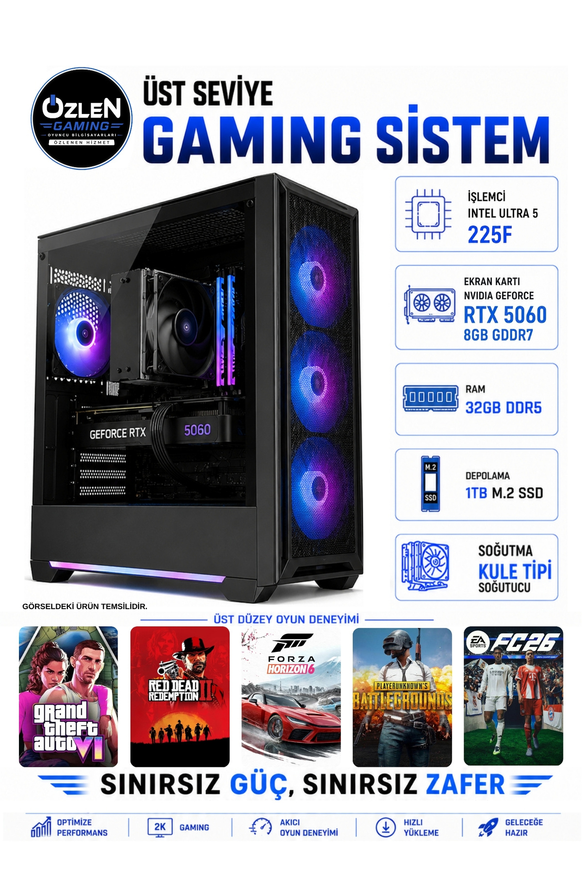 1_org_zoom-96.jpg X70 ULTRA 5 225F RTX 5060 8GB 32GB DDR5 RAM 1TB M.2 SSD Oyuncu Bilgisayarı - Görsel 1